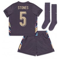 Maglia Calcio Inghilterra John Stones #5 Seconda Divisa Bambino Europei 2024 Manica Corta (+ pantaloncini)